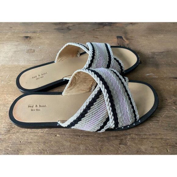 Rag & Bone - Crisscross Slide Sandals Size 8 - Picture 2 of 5